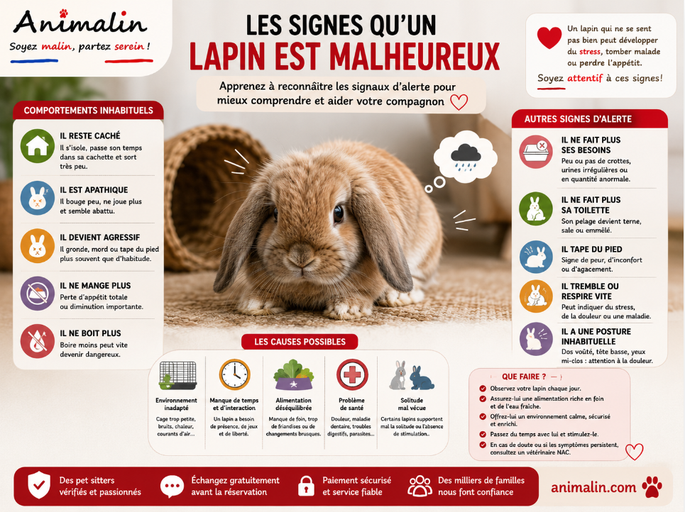 😢 Les signes qu'un lapin est malheureux : les 15 comportements qui doivent vous alerter (2026)