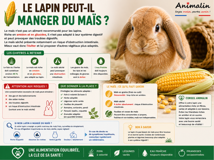 🌽 Le lapin peut-il manger du maïs ? Le guide complet (2026)