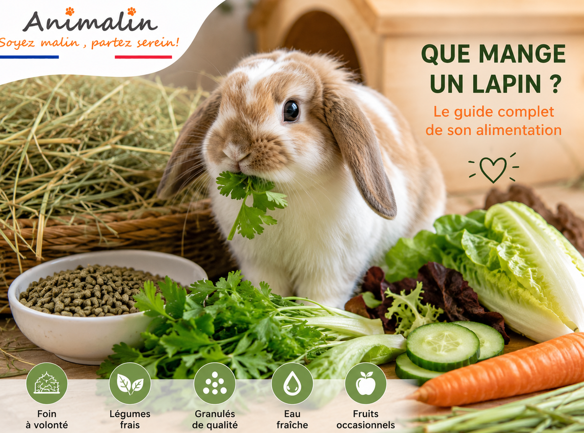 🥬 Que mange un lapin ? Le guide complet de son alimentation (2026)