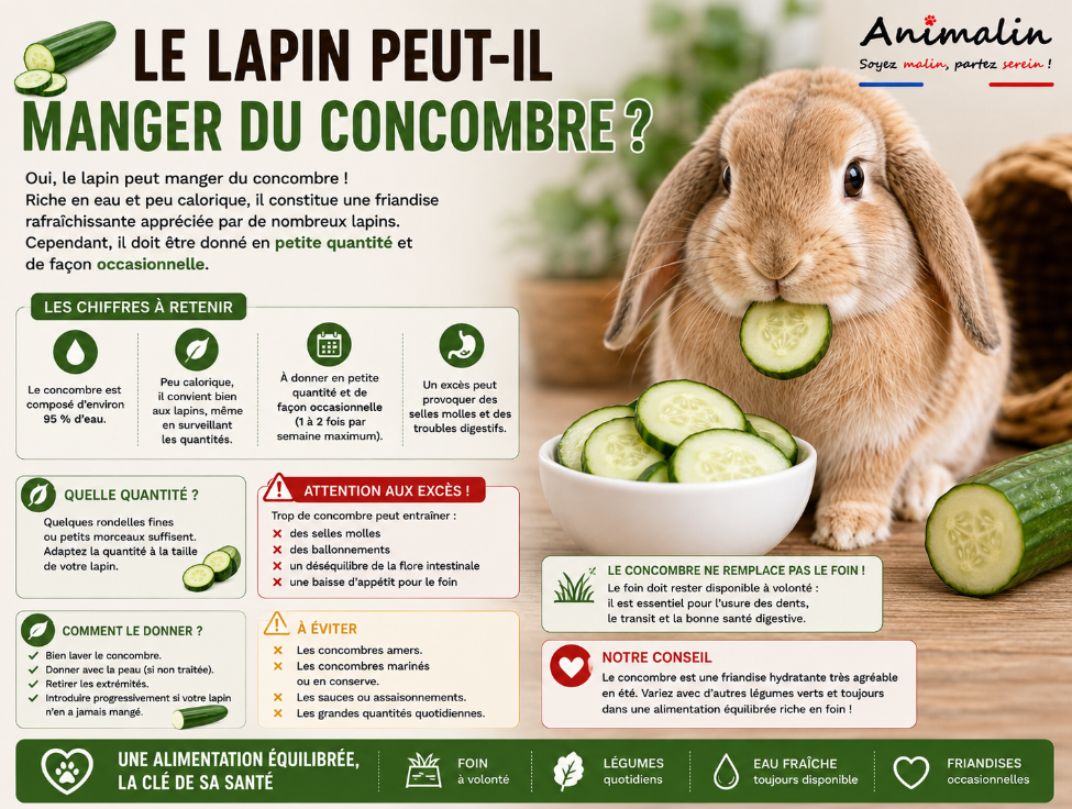 🥒 Le lapin peut-il manger du concombre ? Le guide complet (2026)
