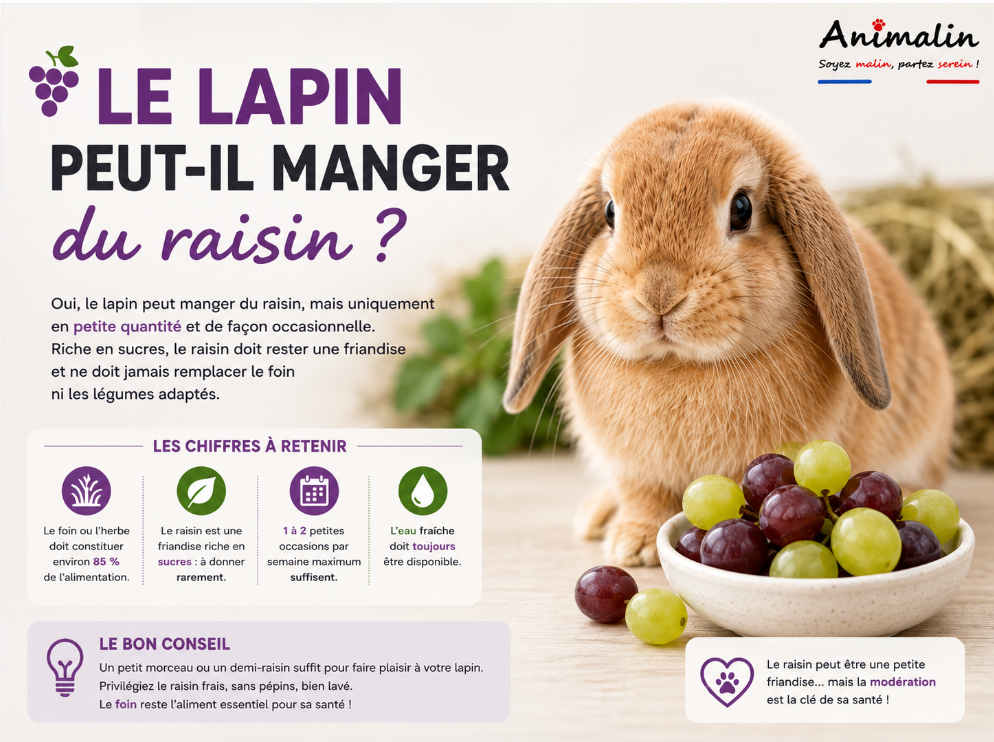 🍇 Le lapin peut-il manger du raisin ? Le guide complet (2026)