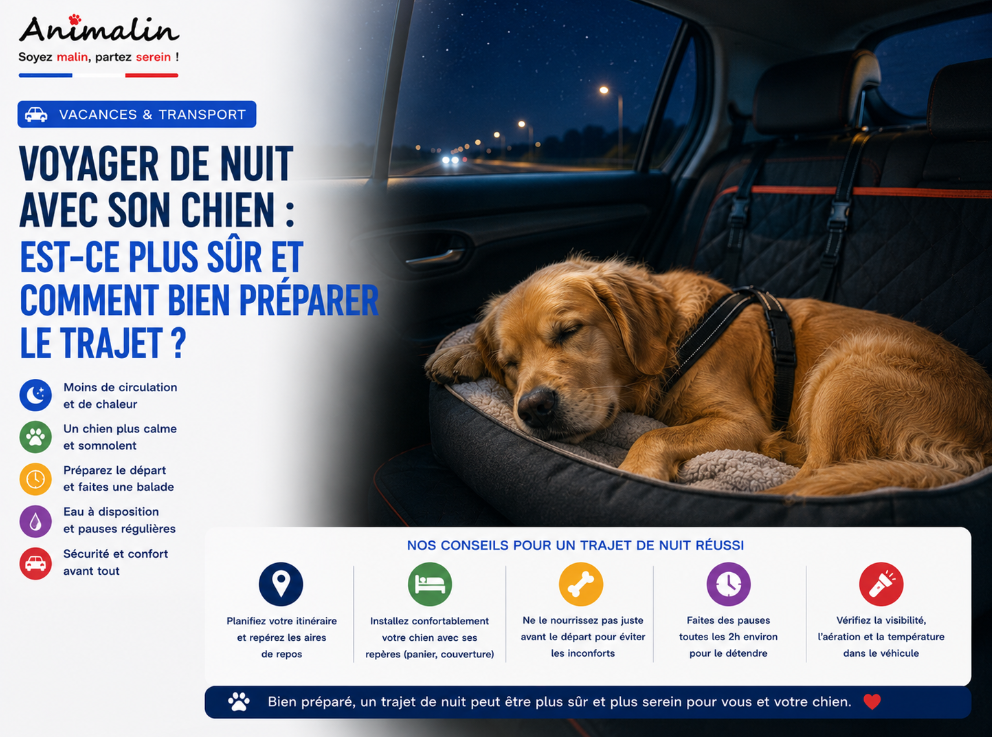 🚗 Voyager de nuit avec son chien : est-ce plus sûr et comment bien préparer le trajet ?