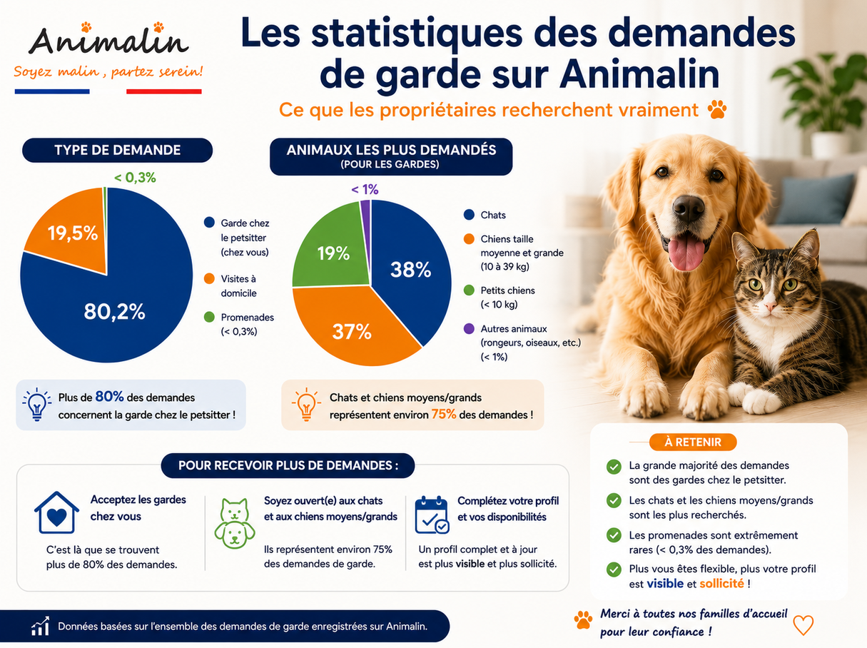 📊 Les vraies statistiques des demandes sur Animalin : quels animaux sont les plus recherchés ?