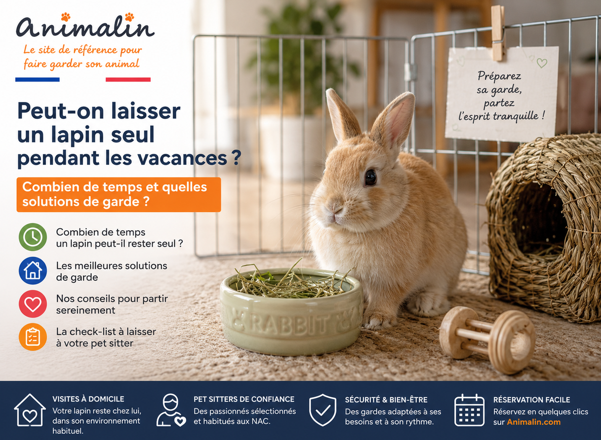 🐰 Peut-on laisser un lapin seul pendant les vacances ? Combien de temps et quelles solutions de garde ? (Guide complet 2026)